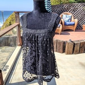 BCBG sheer tulle top